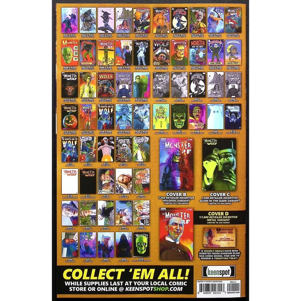 The‎ Monster and The Wolf #1 Comic Book Keenspot Media Variant Cover A20